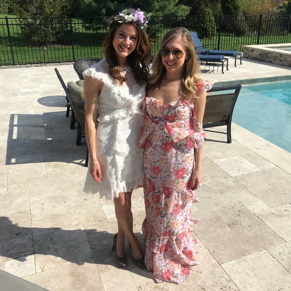 Wayf Milan Cut Out Ruffle Maxi Dress 